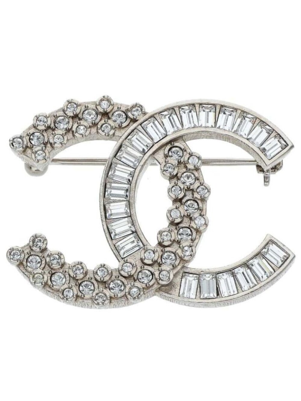 Chanel CC Logo Rhinestone Brooch